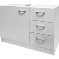 DeubaXXL DE Waschbeckenunterschrank Neapel Weiß 63x54x30cm 100493