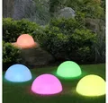 GLOBO LIGHTING LED Solarleuchte, LED-Leuchtmittel fest verbaut, Warmweiß, 5x RGB LED Solar Steck Lampen Halb Kugel Garten Weg Deko Beleuchtung