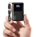 INIU Power Bank, Ultra Mini 45W Schnellladen 10000mAh Powerbank mit Angebrachtem USB C Kabel, Flugtauglich Externe Handyakkus, Reise-Essential für iPhone 17 16 Pro, Samsung S25, Xiaomi, iPad etc