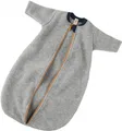 Engel Baby Schlafsack Langarm Wollfleece hellgrau melange - Größe 50/56 Kinder