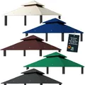 freigarten.de Ersatzdach für Pavillon 334 cm x 334 cm Sand Antik Pavillon Wasserdicht Material: Panama PCV Soft 370g/m² extra stark Modell 10 (Beige)
