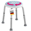 KARAT Duschhocker Peter - Höhenverstellbar, rutschfest - Belastbar bis 150 kg - 360° drehbar