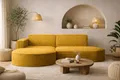 Kaiser Möbel - Ecksofa mit Wohnlandschaft, Eckcouch L-Form, Sofa 3-sitzer, Polstersofa, Bequemes Couch mit Ottomane für Wohnzimmer, Relaxsofa, Stilvolles Cord Sofa, Modena Studio, Gelb, Links