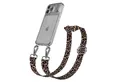 EAZY CASE Handykette Silikonhülle mit Kette für Apple iPhone 17 Pro Max 6,9 Zoll, Kettenhülle abnehmbare Kordel Slim Clear-Cover Leo-Style Schwarz Braun