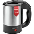 Clatronic Wasserkocher WKR3624 Reisekocher, silber, 0,5 Liter, 1000 Watt, mit Edelstahlgehäuse