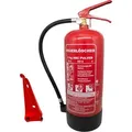 6kg ABC Pulverlöscher, Pulverfeuerlöscher, Feuerlöscher inkl. Wandhalterung und Prüfschild