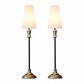 LOBERON 2er Set Tischleuchte Obsonville Silber Schwarz Creme