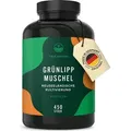 Grünlippmuschel - 450 Kapseln (500mg) - Hochdosiert mit 2000mg pro Tagesdosis - Kultiviert in Neuseeland - Deutsche Produktion - TRUE NATURE®