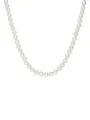 Valero Pearls Damen Perlenhalskette Süßwasser-Zuchtperlen 7-8 mm Weiß Potatoförmig 925/- Sterling Silber - Perlenkette Halskette mit echten Perlen