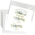 Briefzauber 12x Einladungskarten mit 12x Umschlägen | Taufe, Tauffeier | Din A6 Set mit Einfüllhilfen | Motiv: Blumig