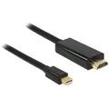 DeLOCK - Video- / Audiokabel - DisplayPort / HDMI - 32 AWG - Mini DisplayPort (M) - HDMI, 19-polig (M) - 3,0m - (DisplayPort 1,1a) - Schwarz (83700)