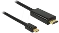 DELOCK 83700 - mini DisplayPort Stecker auf HDMI A Stecker, 3 m, schwarz
