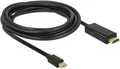 Delock HDMI / Mini-DisplayPort Anschlusskabel Mini DisplayPort Stecker, HDMI-A Stecker 3m Schwarz 83700 vergoldete Steckkontakte