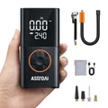 AstroAI Kabellose Elektrische Luftpumpe, Tragbare Akku Fahrradpumpe mit alle ventile, LED-Licht, Wiederaufladbare Reifenpumpe für Fahrrad, E-Bike, Auto, Motorrad, Bälle, Schwarz