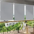 Woltu Außenrollo Senkrechtmarkise Balkonmarkise Outdoorrollo Grau 100x140 Cm