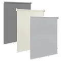 WOLTU Außenrollo Senkrechtmarkise, Wetterfeste Outdoorrollo Senkrechtmarkise mit UV-Schutz & Thermofunktion, Vertikal Sichtschutzrollo für Balkon, Terrasse oder Fenster, Grau 100x140 cm