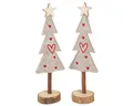 Viana Weihnachtsmann Tannenbaum aus Filz Deko Herzen Grau Rot 28cm Set 4 -, 4 Stück