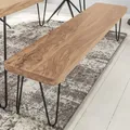 FineBuy Esszimmerbank 160 cm Akazie Sitzbank Massiv Küchenbank Holz Bank
