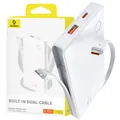 Baseus Powerbank 10000mAh 22,5W mit USB-C- & für iPhone-Kabel für iPhone/Android