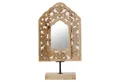 Marrakesch Orient & Mediterran Interior Schminkspiegel Boho Deko Schminkspiegel Standspiegel aus Holz Akaash -1- (1-St), Handarbeit