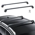 VEVOR Universal-Dachträger-Querträger 2 Stk. max. 1228 mm passt ohne Lücke auf geriffelte Seitenschienen, 90 kg Tragkraft, verstellbare Querträger mit Schlössern für SUV, Limousine, Van