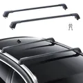 VEVOR Dachträger Universal Dachgepäckträger Auto Alu Querträger 90 kg Tragkraft, passend für erhöhte Seitenschiene mit Lücke, passend Innenabstand des Dachbalkens 104-110 cm