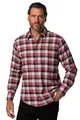 JP 1880 Herren große Größen Übergrößen Menswear L-8XL Karo-Flanellhemd, Langarm, Kentkragen, Modern Fit, bis 8 XL Purpurrot XXL 831529546-XXL