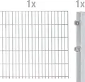 Alberts Doppelstabmattenzaun - Anbauset, Höhe 140 cm, Länge 2 m, feuerverzinkt, zum Einbetonieren