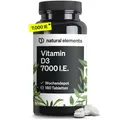 natural elements Vitamin D3 7000 I.E. – 180 Tabletten – das Sonnenvitamin