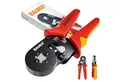BAURIX Crimpzange für Aderendhülsen, Selbsteinstellende Vierkant Krimpzange 0,25-10mm², Ergonomische Presszange, Crimp Zange für isolierte & unisolierte Aderendhülsen, Crimpwerkzeug
