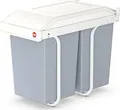 Hailo Einbau-Mülleimer | Multi-Box duo L | 2x14l | ausziehbar | für 30cm Unterschrank | cremeweiß/grau