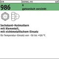 Sechskanthutmutter DIN 986 Klemmteil M6 6 galv.verz. 1000 Stück