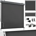 tillvex® Senkrechtmarkise 140 x 250 cm für Außen- und Innenbereich | Außenrollo wasserfest mit Handkurbel für Balkon, Terrasse & Garten | Balkonrollo Sonnenschutz aus Aluminium | Rollo Sichtschutz