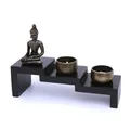 Zen Garten mit Buddha Figur  Japanischer Miniatur Garten  Feng Shui Kerzenhal...