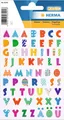 HERMA Buchstaben Aufkleber Bunt, 62 Stück, selbstklebend, klein, 3D Kinder Alpha