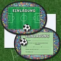 6 EINLADUNGSKARTEN FUSSBALL - Kindergeburtstag Kinder Party Fußball Einladungen