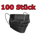 100 Stück Maske 3-lagig Hygienemaske Einwegmaske Atem Mundmaske Nasenmaske Schwarz