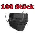 100 Stück Einwegmaske 3-lagig Atem Mundmaske Schwarz Nasenmaske Befhelfsmaske