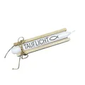 AWASG Kerze mit Spruch Taufe - Stabkerze mit Taufspruch - Geschenk Taufe Patenkind Taufgeschenk - Tauflicht Taufkerze