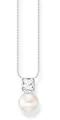 THOMAS SABO Silberkette Halskette mit Perlen und Stein Anhänger - 925 Sterlingsilber
