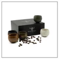 Pheniox | Espressotassen 5-teiliges Set Timeout Mini | 50 ml | hochwertige Tassen aus Steingut | japanischer Stil ohne Henkel | Mokkatassen