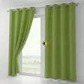 BEAUTEX Verdunkelungsgardine mit Ösen, Blackout Ösenschal Blickdicht abdunkelnd, Größe und Farbe wählbar (Breite: 140 cm, Höhe: 145 cm, Apfelgrün)