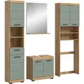 Badkombination mit Spiegel 190 cm x 191 cm x 34 cm Front Salbei FSC®