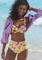 Bügel-Bikini-Top "Mila", im floralen Design, Gr. 36 - Cup C, gelb bedruckt Cup C