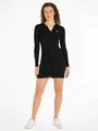 Polokleid "TJW SCRIPT POLO SWEATER DRESS", mit Script Logo-Schriftzug, Gr. L (40) - N-Gr, Black N-Gr