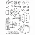 Einladung - Geburtstag / Jubiläum - Stempel / Clearstamp  von efco (4511230)