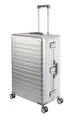 Travelhouse Oslo großer Aluminium Reisekoffer Silber L-75cm Hartschalenkoffer Reisetrolley Suitecase Trolley Koffer 2X TSA Zahlenschloss 4 Doppelräder 360° Rollen Markenqualität Vol. 102L