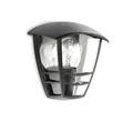 Philips Creek Wandleuchten für den Außenbereich, E27-Fassung, wasserfest, schwarz, IP44 wetterfest, 19.5 cm