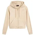 Juicy Couture Kapuzennickijacke ROBERTSON HOODIE GOLD _ Damen Trainingsjacke Damen, Sweatjacke mit Kapuze, Velour, mit Glitzer, Sale beige L