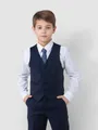 SANDER STELLAN Kinderanzug Luxuriöser Jungen Anzug Kommunionanzug 4-teilig blau festlich, elegant